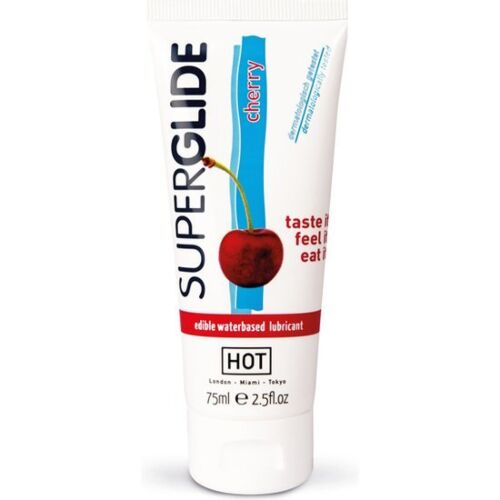 Smøremiddel HOT Superglide 75ml med kirsebærsmak