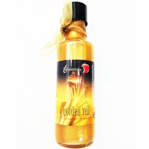 Massasjeolje TENTACION Golden Veil 100 ml med gylden glans
