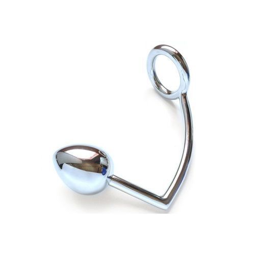 BDSM Anal Plug METAL HARD Ring med anal krok 50mm