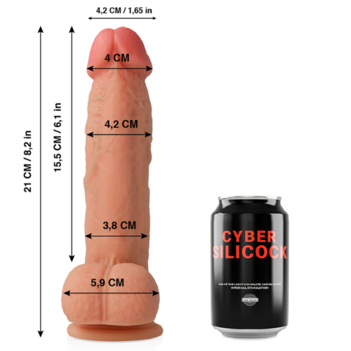 Strapon Dildo Cyber Silicock Saul 21 cm med sugekop