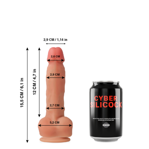 Dildo Cyber Silicock Ansel 15.5 cm med sugekopp
