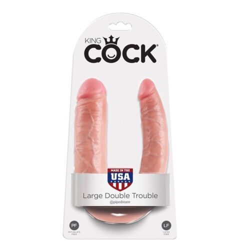 Dildo KING COCK U-formet stor 17.8 cm