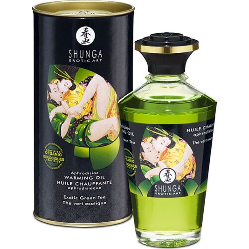 Massasjeolje SHUNGA ORGANIC GREEN TEA med varmende effekt