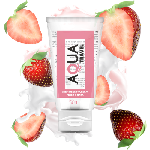Glidemiddel Aqua Travel Strawberry Cream 50 ml