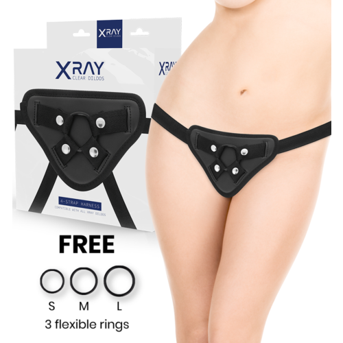 Harness X RAY med silikonringer for alle dildos