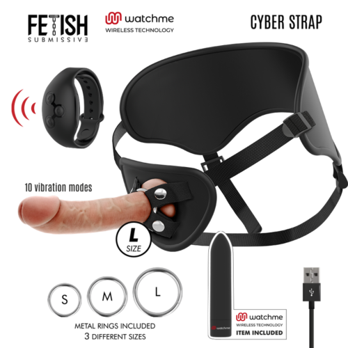 Vibrerende Harness FETISH SUBMISSIVE med Dildo og Fjernkontroll