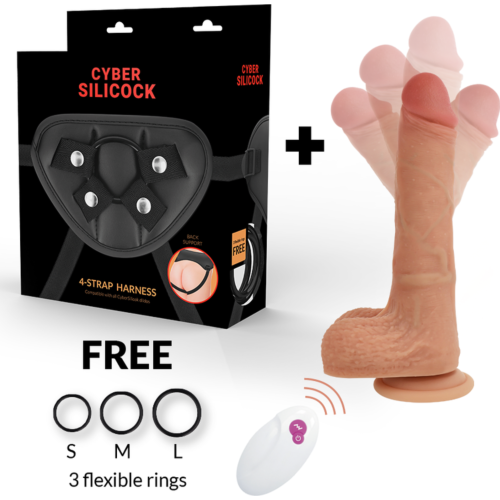 Vibrerende Harness CYBER SILICOCK Mr Rick med fjernkontroll