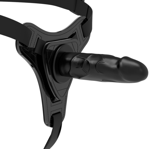 Arnés FETISH SUBMISSIVE HARNESS - Realistisk svart silikon