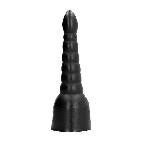 Dildo ALL BLACK 34 CM med ekstra stimulering