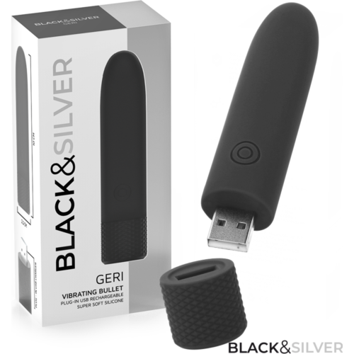 Vibrerende kule BLACK&SILVER GERI med 8 vibrasjoner