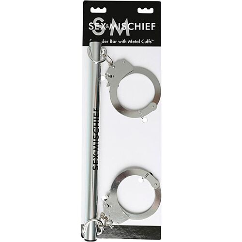 Spreader Bar Sex & Mischief med Metall Håndjern