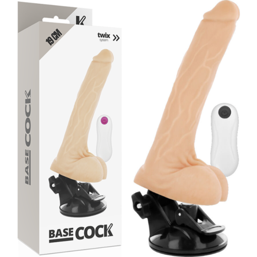 Realistisk Vibrator BASECOCK 19 cm med fjernkontroll