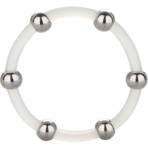 Cock Ring CALEXOTICS Steel Beaded Silicone Ring XL