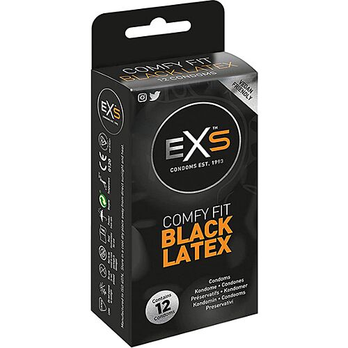 Lateks Kondomer Exs Black latex 12s