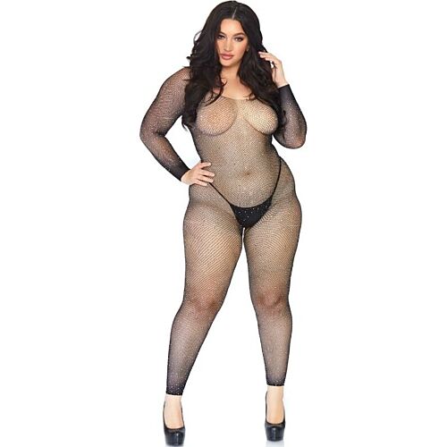 Bodystocking Leg Avenue Crystalized med lange ermer