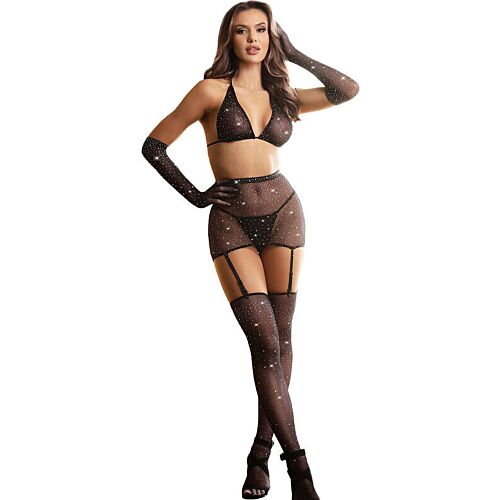 Bodystocking SUBBLIME med fiskenett og hansker