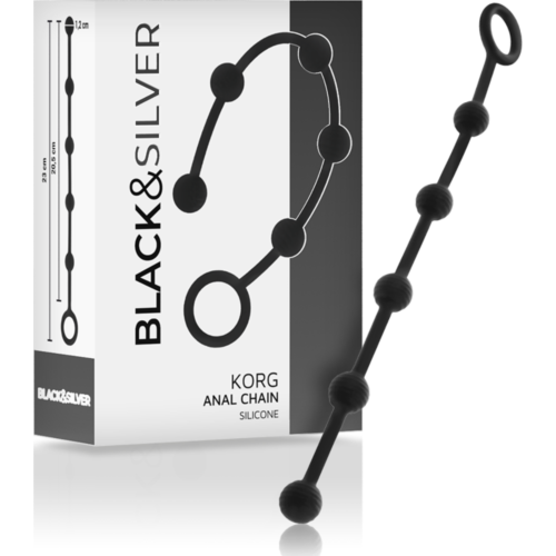 Anal Beads BLACK&SILVER Korg 21 cm