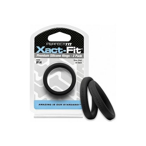 Xact-fit pakke med 2 silikonringer 14,4 cm - svart
