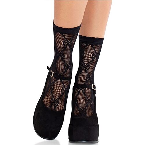Strømpebukser Leg Avenue Black Lace Bow