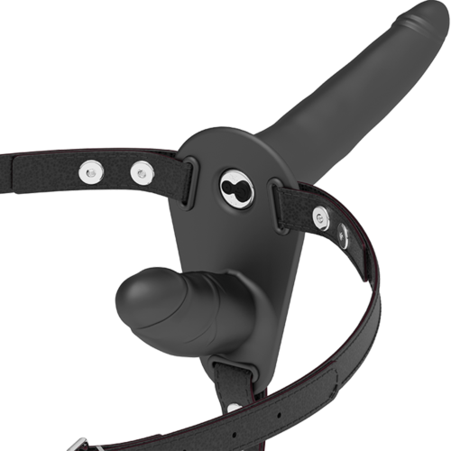 Dobbelt sele FETISH SUBMISSIVE HARNESS - Dobbelt penetrerende vibrator