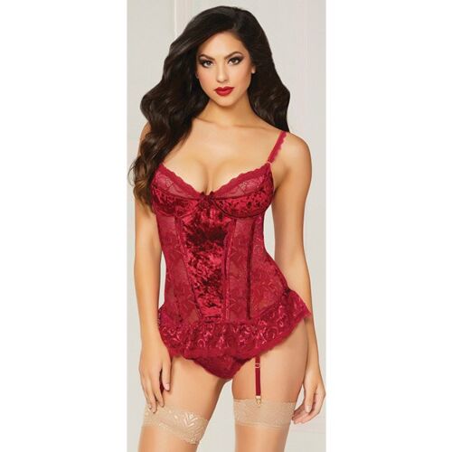 Bustier Lingeri 2PC SET med hjerteformet utringning