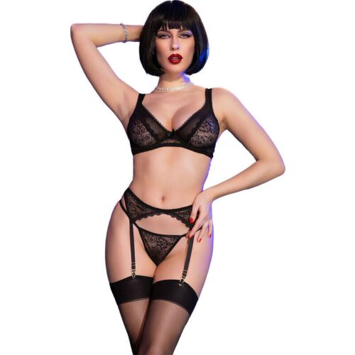 Garter Belt Set CHILIROSE CR 4692 med 4 deler