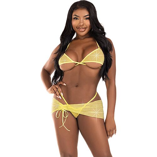 Sexy undertøysett Leg Avenue Three Pieces Diamonds S/M