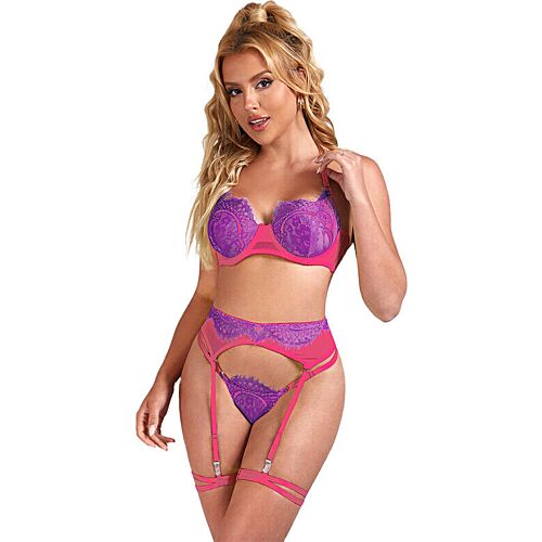 Garter Belt Set SUBBLIME med blonde og festelinker