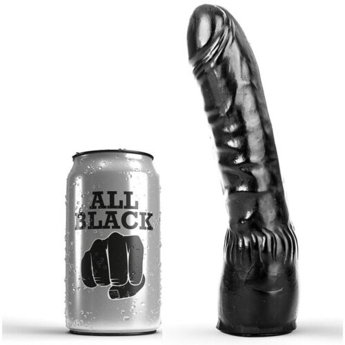 Dildo ALL BLACK 20 cm med realistisk design