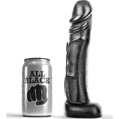 Dildo ALL BLACK 22 CM med realistisk design