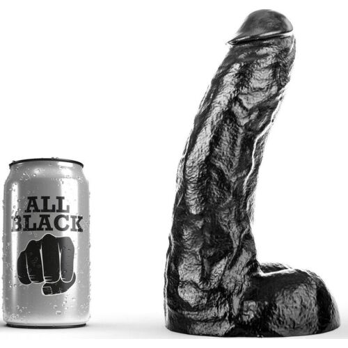 Dildo ALL BLACK 25,5 CM med hypoallergenisk materiale