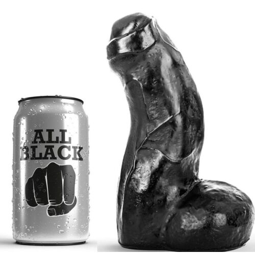 Dildo ALL BLACK 17 CM med realistisk design