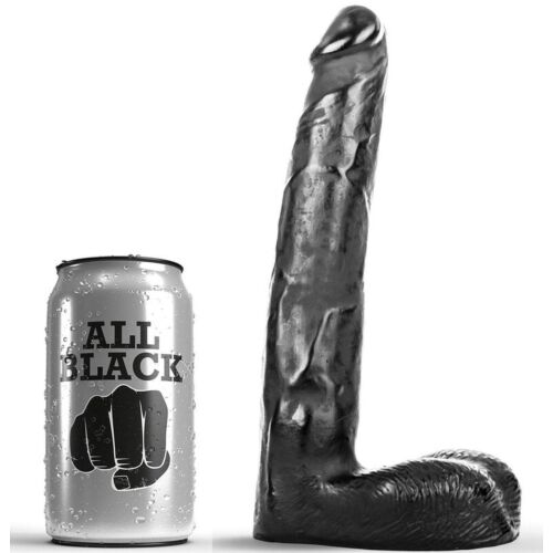 Dildo ALL BLACK 21 CM med realistisk design