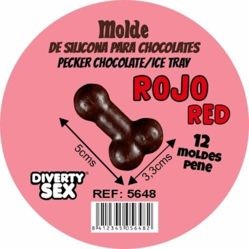 Silikonform Diablo Picante for sjokolade med 12 penisformer
