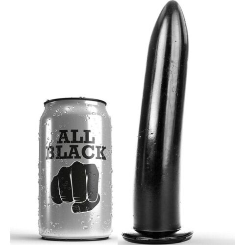 Dildo ALL BLACK 20 CM med spiss topp