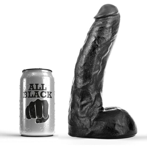 Dildo ALL BLACK 22 CM - Fleksibel og lett å bruke
