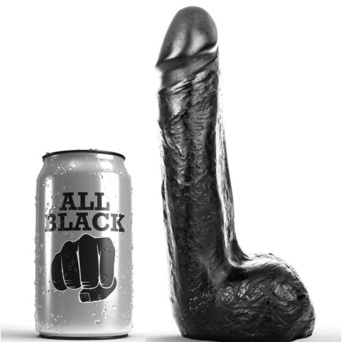 Dildo ALL BLACK 20 CM med realistisk design