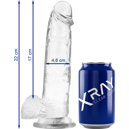 Dildo X RAY Clear 22 CM med baller