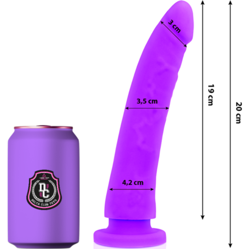 Dildo DELTACLUB - Toys Lilac 20 cm med medisinsk silikon