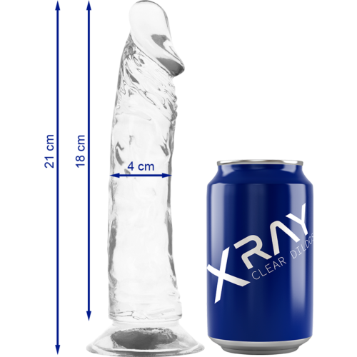 Dildo X RAY Clear 21 CM med realistisk form