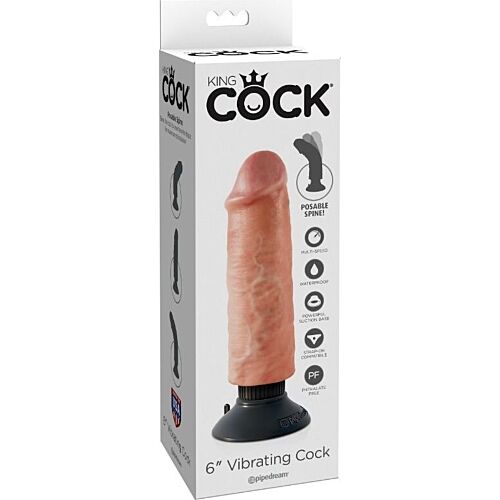 Vibrerende Dildo KING COCK 15.24 CM