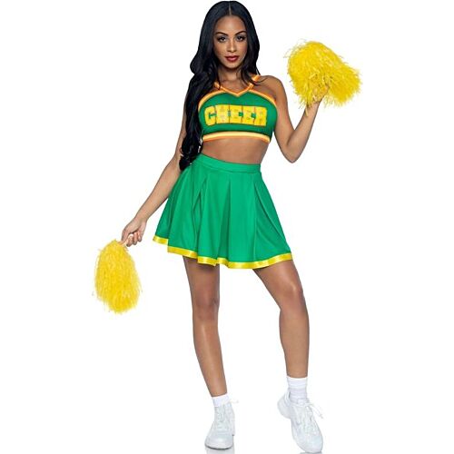 Kostyme Cheerleader Leg Avenue M/L med pom poms