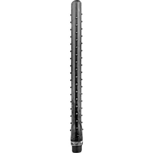 Anal dusj ALL BLACK - RIDGED 27 CM