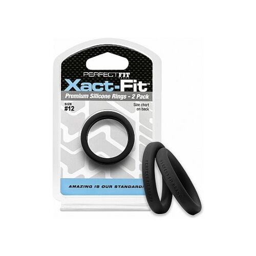 Xact-fit pakke med 2 silikonringer 12,8 cm - svart