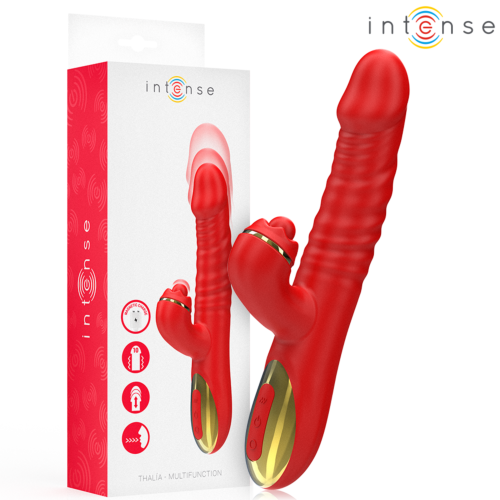 Vibratør INTENSE THALIA med thrusting og klitorisstimulator