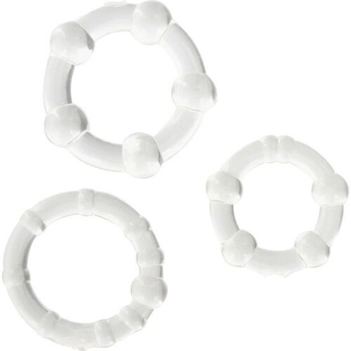 Penisring Sett Seven Creations - Tre transparente ringer