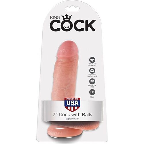 Dildo KING COCK 7 17.8 cm med sugebase