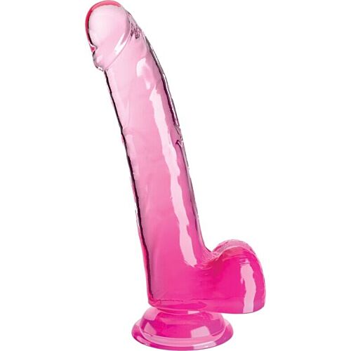 Dildo King Cock Clear 20.3 cm med testikler
