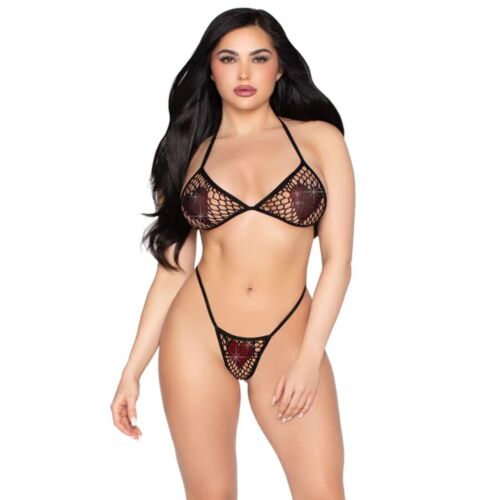 Top og G-streng Leg Avenue 86147 med strass
