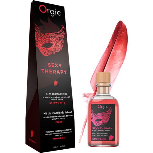 Massasje Kit Orgie Lips Strawberry - Søt og sensuell